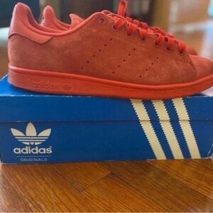 Adidas Stan Smith Men's Red Suede Sneakers